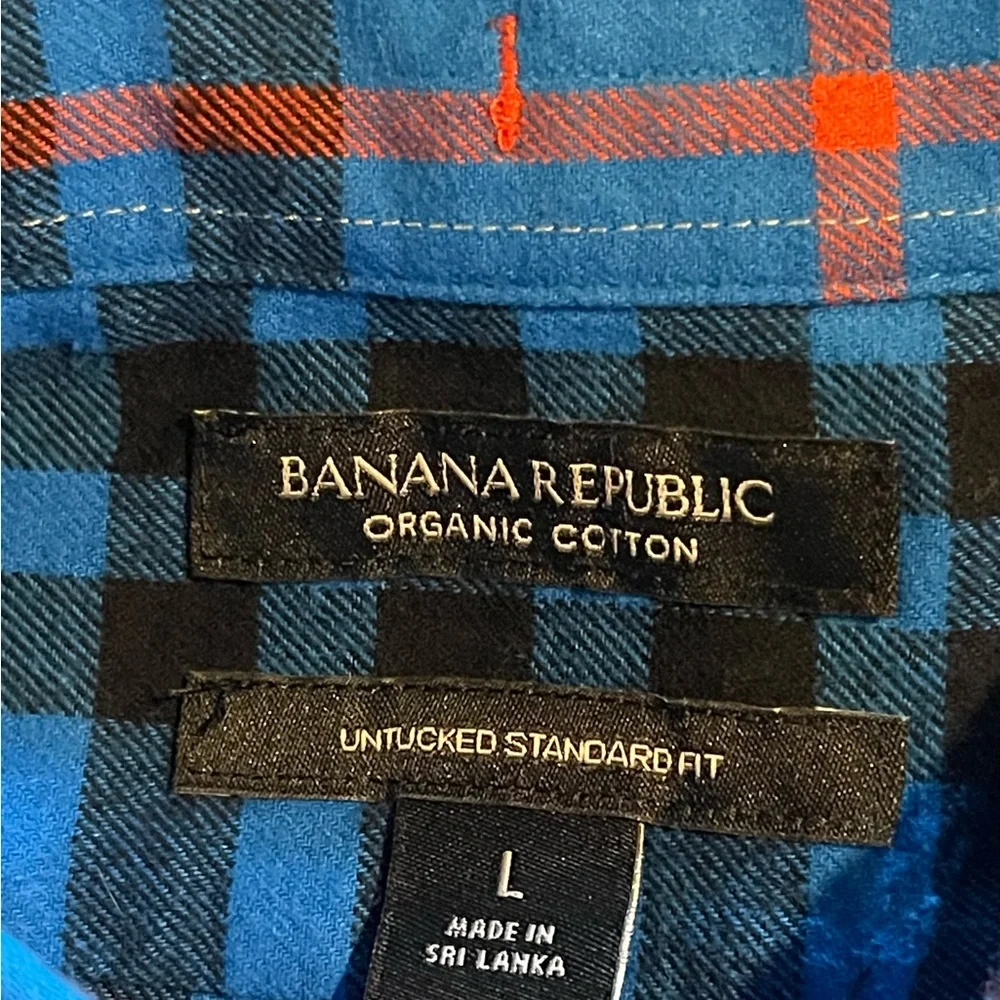 Banana republic organic cotton button up shirt mens large pre-owned‎ condition